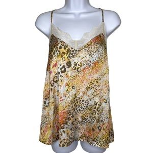 Mystree Women’s Multicolor Animal Print Racerback Silky Cami Top Size Small